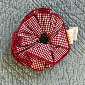 NWOT Sezane Red Gingham Scrunchie